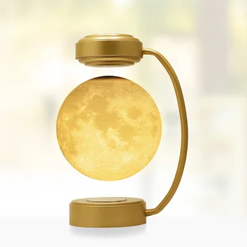 3D Магнитна Левитирующая Лунна Лампа Led нощна светлина Въртящи Безжичен Трицветна Плаващ Лампа За Спалня с Нестандартен Коледен Подарък