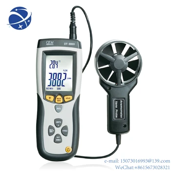 YunYi СЕМ DT-8893 CMM/CFM 0~30 м/с Професионален Цифров уред за измерване скоростта на вятъра с въздушна струя или скорост Плюс Температура на околната среда