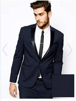 Лидер в продажбите, Модерен Мъжки Бизнес Костюми, мъжки Сватбени Костюми, смокинги за младоженеца с панталони, Сака + Панталони + вратовръзка, Много Цветове