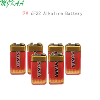4/6 брой алкална батерия 9V 6F22, ламиниран въглеродни батерии за сигнализация, безжичен микрофон, без живак, дълъг експлоатационен живот