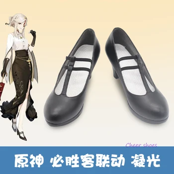Обувки за cosplay Ningguang, кралят костюм за cosplay, подпори Genshin Impact, дамски обувки на висок ток, аниме