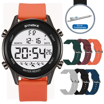 Спортни мъжки часовници SYNOKE, led цифров часовник за мъже, военни ръчен часовник, модни силиконови електронни часовници Relogio Masculino
