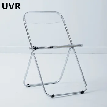 UVR висок клас ресторант стол с прозрачна пластмасова облегалка, стол за преговори в домашния офис, удобни трапезни столове