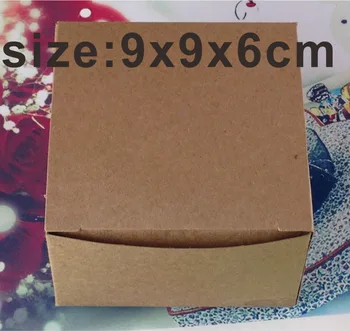 50 бр./лот, кафява крафт хартия, картонени кутии за опаковане на бижута, малък подарък кутия за бисквити, сапуни ръчно изработени сватбени партита, кутия за опаковане на бонбони