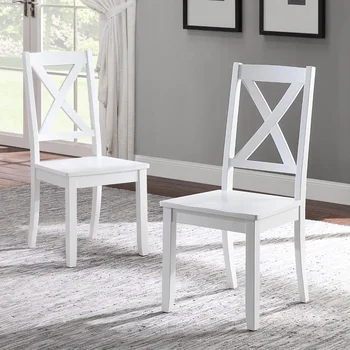 Мебели за трапезария Maddox Crossing, трапезни столове, комплект от 2, бяло 18 