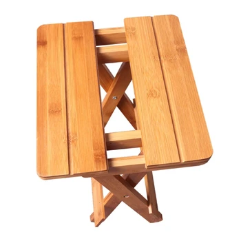 Бамбук сгъваема табуретка преносими домакински табуретка от цели бамбук за риболов на открито, малка пейка, квадратен столче, детски мебели