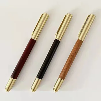 Творчески месингови гел химикалки от черно дърво с двойно заострением, разменени вечен върха на молив, инструменти за рисуване на скици, удостоверения от канцеларски материали за новостите