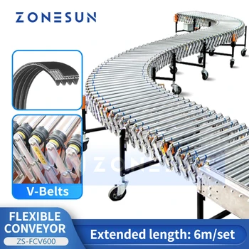 Ролки със задвижване на гъвкав тръбопровод ZONESUN, клиновые колани с няколко клинами, товаро-разгрузочное обзавеждане за промишлен транспорт ZS-FCV600