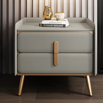 Дървена минималистичен малка странична масичка Шкаф за Мобилни Скандинавските Луксозни нощни шкафчета са Бели шкафове за съхранение на мебели за спални