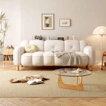 Тапицирани скандинавски диван, релакс, акцент в малка колиба, детски крем, Луксозен бял диван ъглов диван, японската мебели