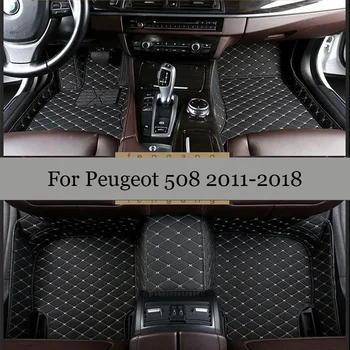 За Peugeot 508 2017 2018 2015 2016 2013 2014 2011 2012 автомобилни постелки за оформяне на интериора водоустойчив анти мръсни кожени подложки