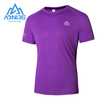AONIJIE FM5125, мъжки пролетно-летни тениски за джогинг, бързо съхнещи спортни тениски, дишаща тениска от полиестер за фитнес зала с къс ръкав