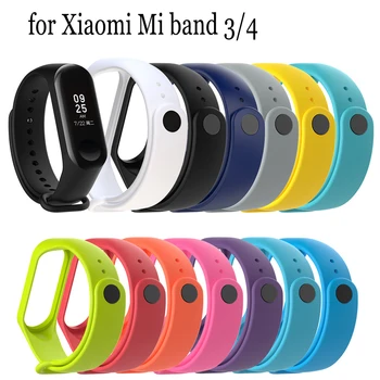 Силиконови въжета на китката, гривна за Xiaomi Mi Band 3 и 4, умен гривна, горещо предложение, многоцветен спортен каишка за часовник за Xiaomi Mi Band 4