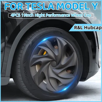 19-Инчов Капачката на Главината за Tesla, Модел Y 2018-2023 Performance Взаимозаменяеми Капачката на Колелото Авто Капачка колела Пълна Капачка Джанта Аксесоари