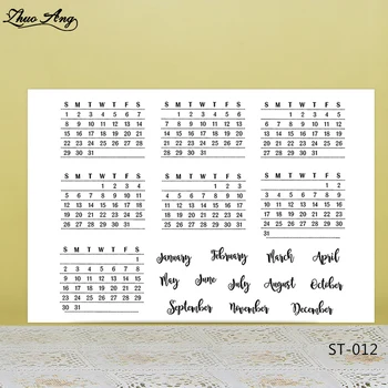 ZhuoAng Календар в стил седмици и месеци, Прозрачни Печати/печат За 