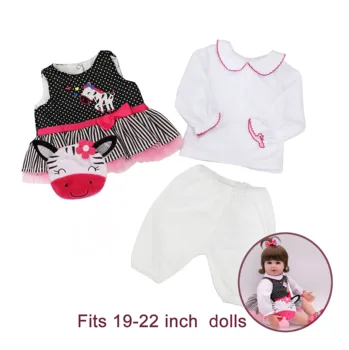 YingHuanMeiCharm baby 20-22 инча Облекло за кукли Reborn Baby Украшение във формата на зебра, 4 предмета, стоп-моушън дрехи ръчна изработка, подходящи за кукли Бебета