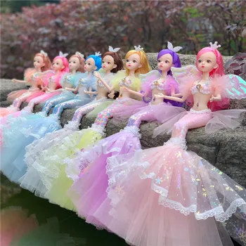 12-инчов кукла-русалка, Bjd, играчка-русалка, подвижната сватбена кукла-русалка, дрехи с 3D очи, подвижни играчки-одевалка, подарък за рожден ден за момиче