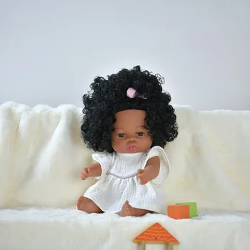 35 СМ Африка Възстановената Черна Кукла За Къпане, Основана Вана, Изцяло от Силикон, Винил Кукли За Новородени, Реалистична Кукла За бебе, Играчка За Момичета, Коледен Подарък