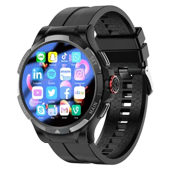 2023 Ново поколение Обновен Чип V10 Смарт часовници Мъжки 4G + 128G 1,43-Инчов Екран, Android 9 GPS Телескопична Въртяща се Камера Умен