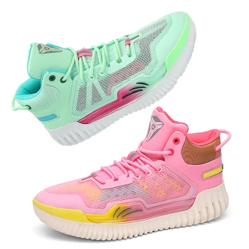 Висококачествени мъжки баскетболни маратонки, нескользящая спортни обувки за тренировка във фитнес зала, дамски обувки за баскетбол с подложки, детски обувки