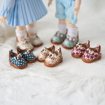 Обувки за кукли OB11, кожени обувки 1/12 инча, спортни обувки, обувки с мозайки, кожена ръчно изработени обувки GSG Body9 YMY