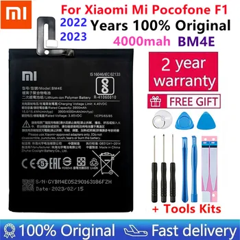 2023 Година 100% от Оригиналната работа на смени Батерията BM4E За Xiaomi MI Pocophone F1 Автентична Батерия на Телефона 4000 mah + Комплекти инструменти + Стикери