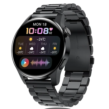 Смарт часовници Lenovo 2023 с Bluetooth-разговори, спортни фитнес-часовник с пълна докосване, водоустойчив смарт часовник с метална каишка за измерване на сърдечната честота IOS Android