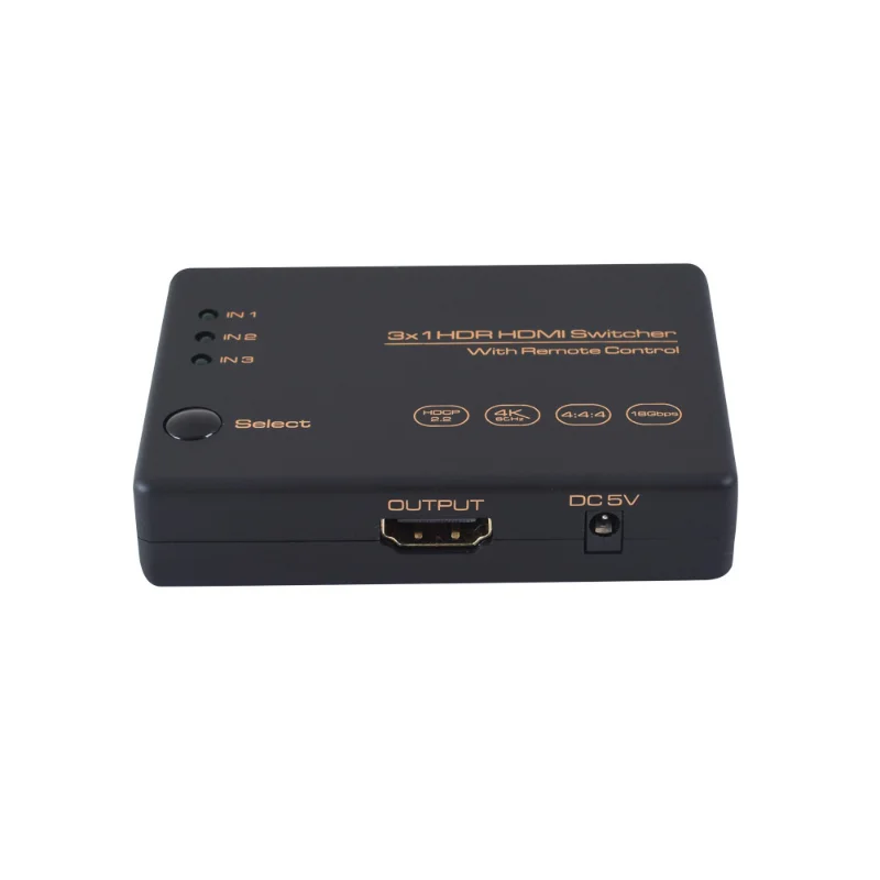 3-портов HDR HDMI превключвател - 4K 60Hz 3X1 селектор с дистанционно управление - 24M1