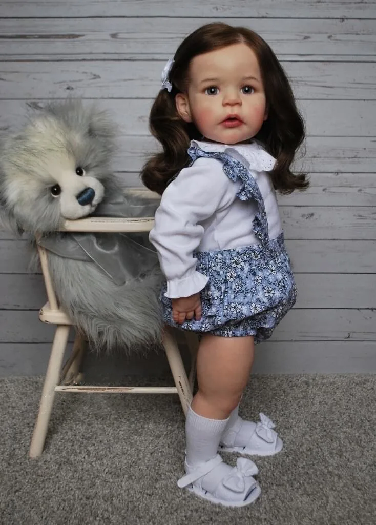 60 СМ 3D Боя Кожа Кърпа За Тяло Силиконова Възстановената Кукла Бебе Санди Момиче на Кръвоносните Съдове Bebe Реалистично Изкуство на Ръчно изработени