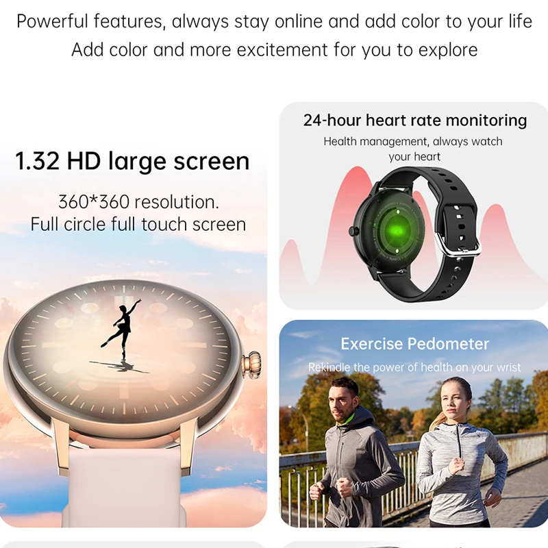 LIGE Нови умни часовници за жени с Bluetooth-разговори, водоустойчиви часовници с пълен сензорен екран, спортни умни часовници за фитнес, женски Reloj Mujer
