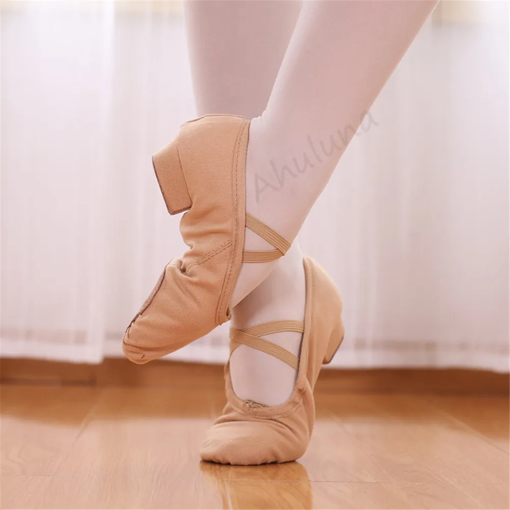 Дамски обувки на малък ток, танцови туфли за дами, дамски парусиновые обувки за народни танци за възрастни DS022